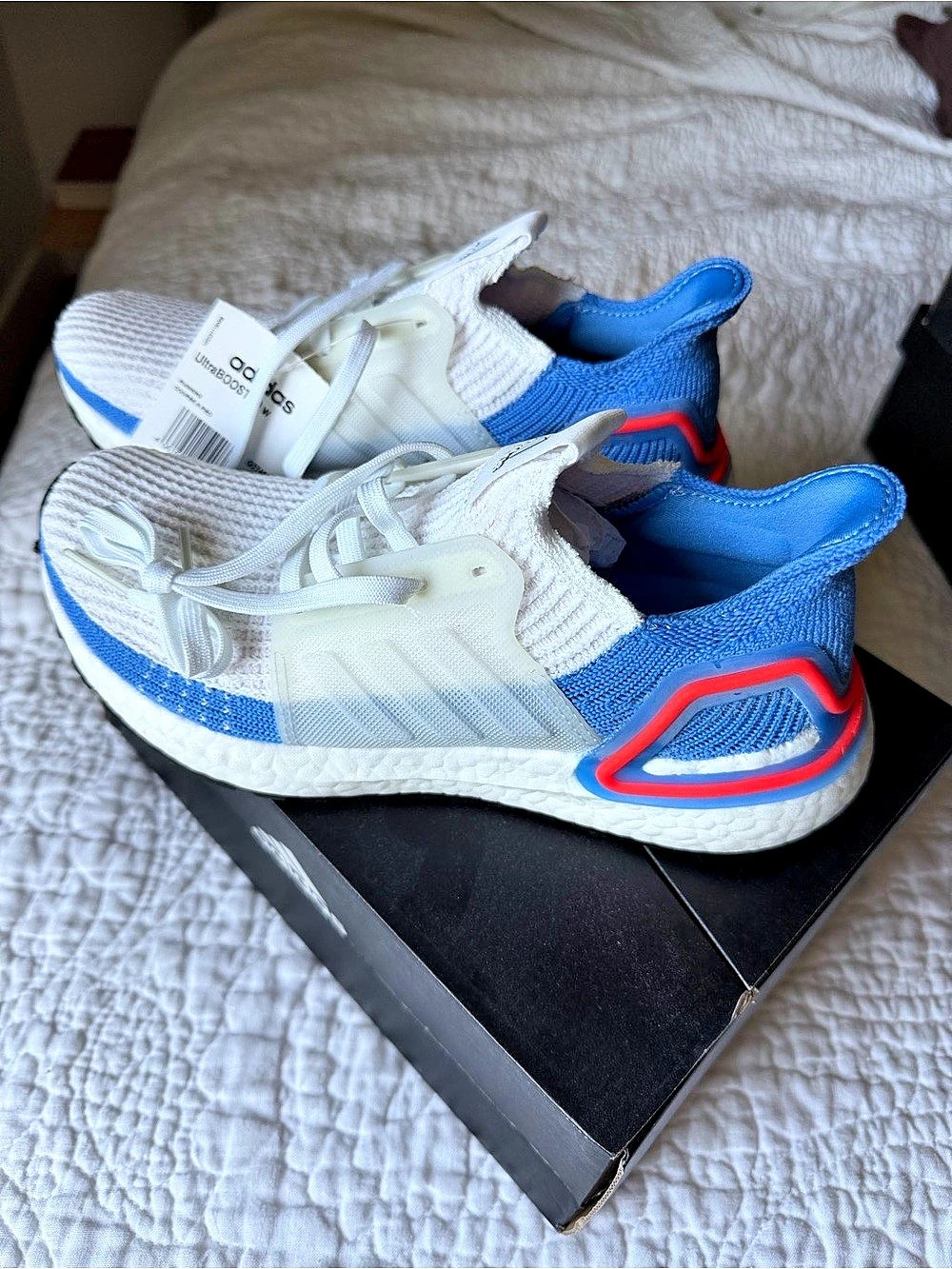 adidas UltraBOOST 19 W Athletic Shoes White & Blue US 6